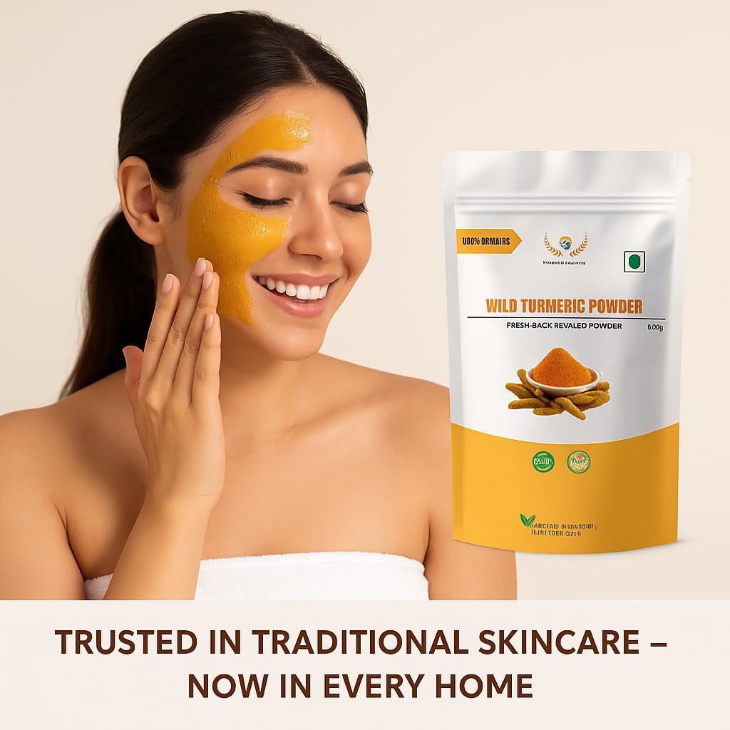 RAINTECH HERBALS Wild Turmeric Powder (Kasthuri Manjal) for Glowing Skin – 50g |Curcuma Aromatica | Natural Face Pack for Tan Removal, Pimples & Pigmentation 5