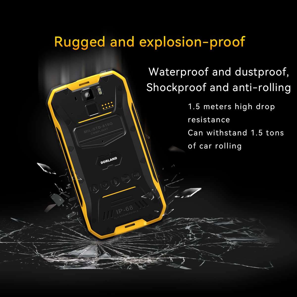 Walkie Talkie Rugged Smart Mobile Phone 5.0 inch Screen 6GB+128GB Explosion Proof Unlocked Zone1/2 Intrinsically Safe IP68 for Oil Gas Industry Areas Waterproof Dust Proof Shockproof Android 8.0 3