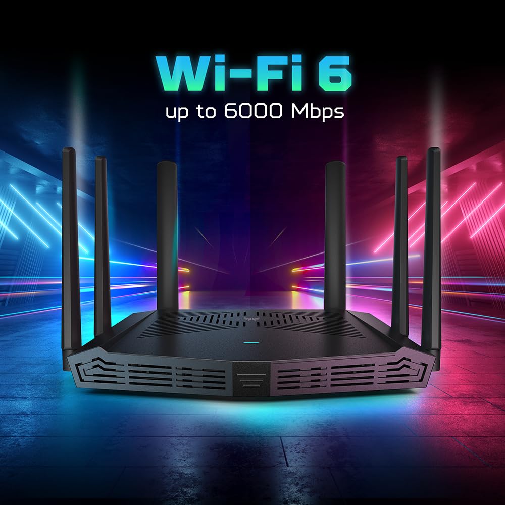 Predator Connect W6x Wi-Fi 6 AX6000 Gaming Router | Hybrid QoS Compatible with Intel Killer Prioritization Engine | Connect Up to 215 Devices | 2.5Gbps WAN & 4 x 1Gbps LAN | Lifetime Internet Security 3
