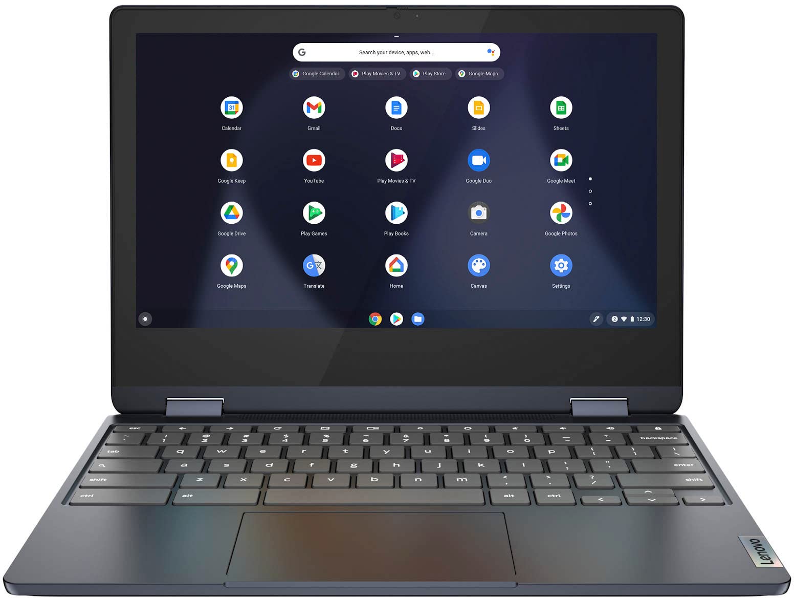 2022 Lenovo Flex 3 11" 2-in-1 IPS Touchscreen Chromebook Laptop MediaTek MT8183, 4GB Memory, 192GB Storage (64GB eMMC Plus 128GB Card) WiFi 6, Bluetooth, Webcam, Chrome OS - Abyss Blue| TECL Bundle 3