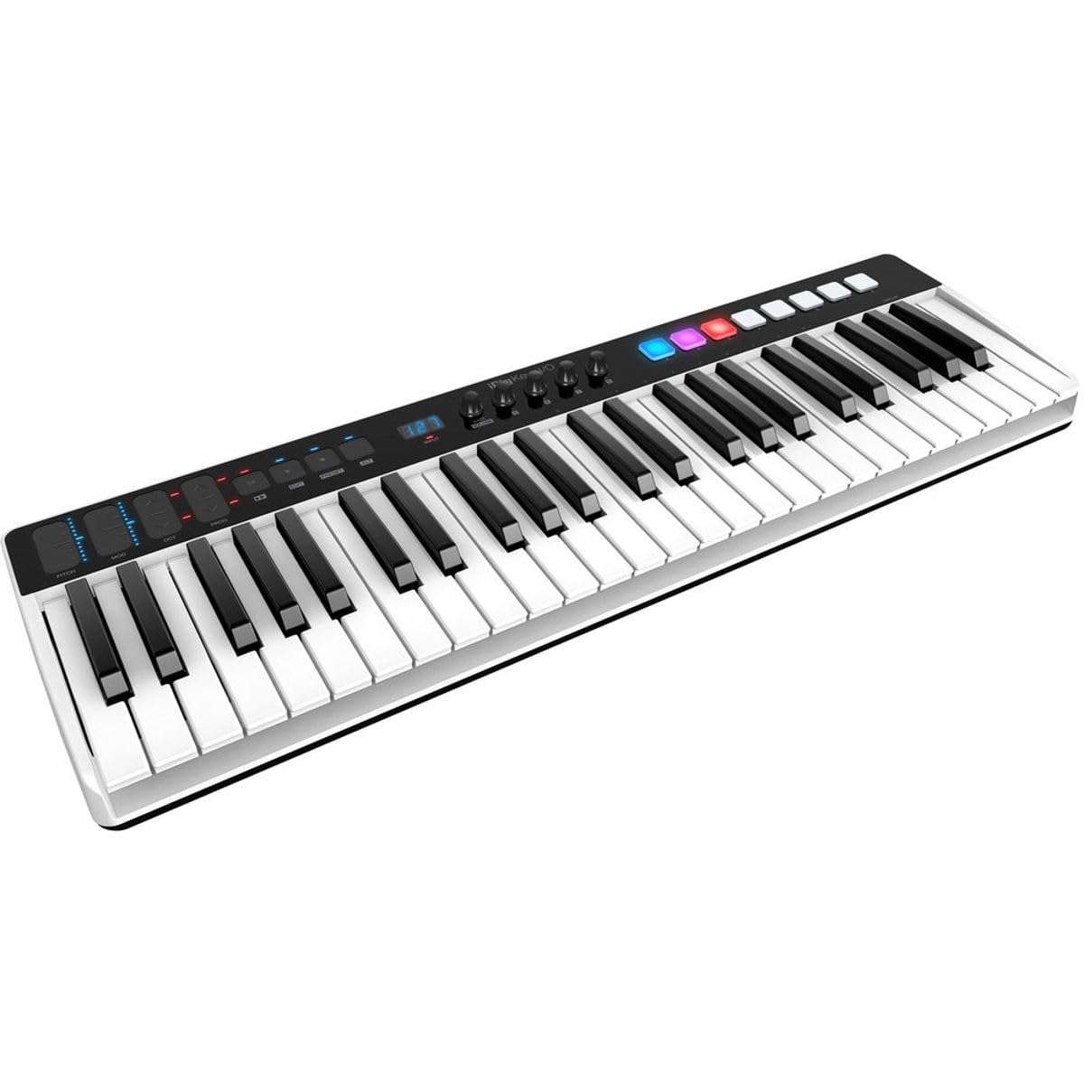 IK Multimedia iRig Keys I/O 49 portable keyboard MIDI controller 24-bit/ 96Khz audio interface full-size synth velocity-sensitive, 48V phantom power, XLR mic preamp, iPhone, iPad, Android, Mac, PC 1