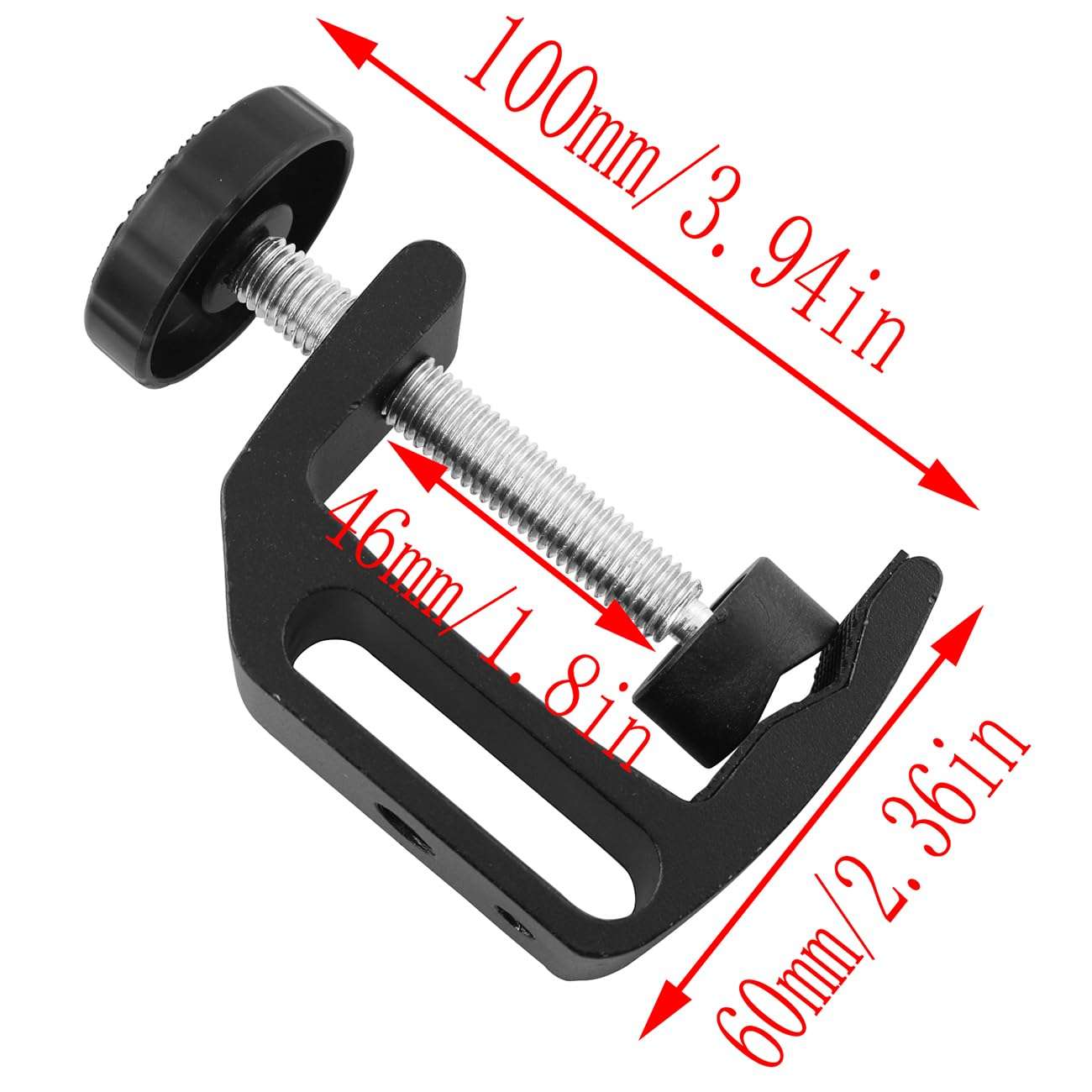 LQ Industrial Aluminum Alloy C-shaped Desktop Clamp Bracket Small Size Universal C-shaped Flash Camera Tripod Photography Stand for Desktops Office Desks Benches Workbenches and Pillars 3