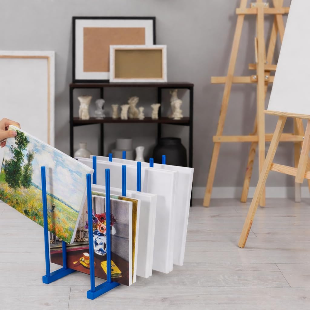 OGFC 57102 Art Storage Rack Painting Canvas, Metal Drawing Storage SHELF for Canvas Frame Organizing/Drawing Board (Blue) STAND 4