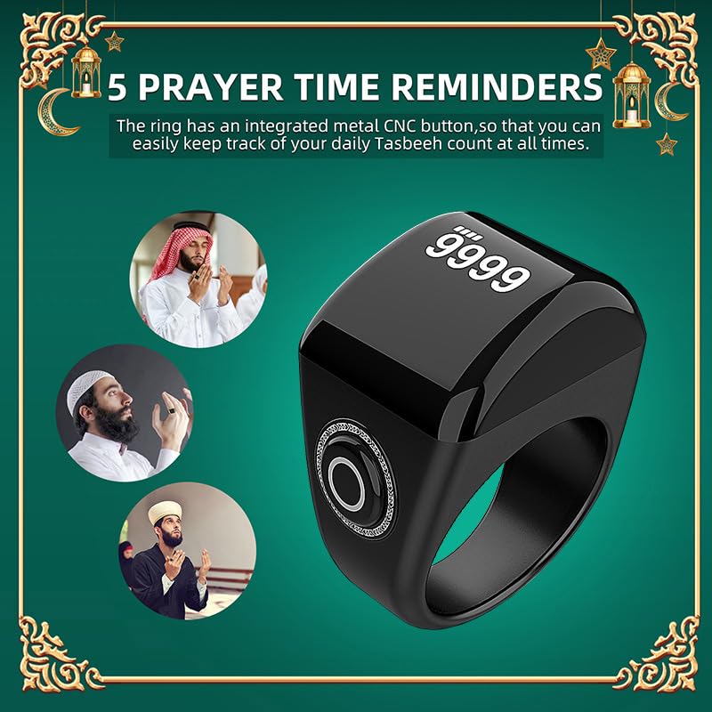 Smart Ring,Bluetooth Ring,Electronic Counter,time Reminder,use app Control,Polymer Gel Resin (Black, 20mm) 6