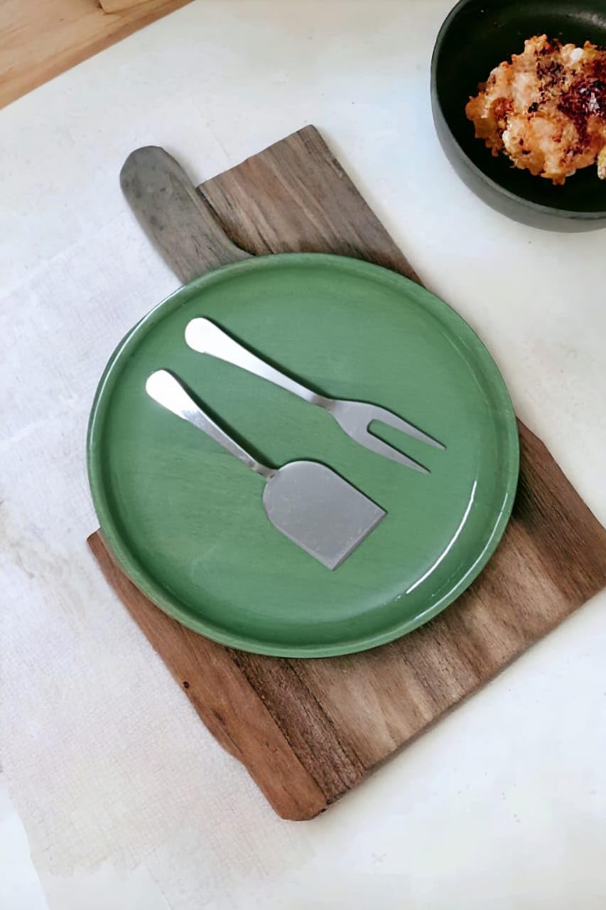 Kiah DECORE Presents Stainless Steel Cheese Slicer & Fork in Silver | Perfect for Your Kitchen or Dining Table (Set of 1) 6