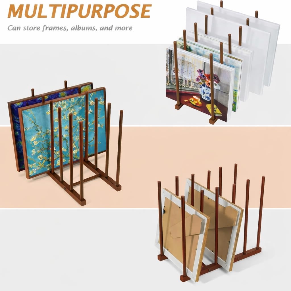 OGFC 59110 Art Storage Rack Painting Canvas, Metal Drawing Storage SHELF for Canvas Frame Organizing/Drawing Board (Brown) STAND 5