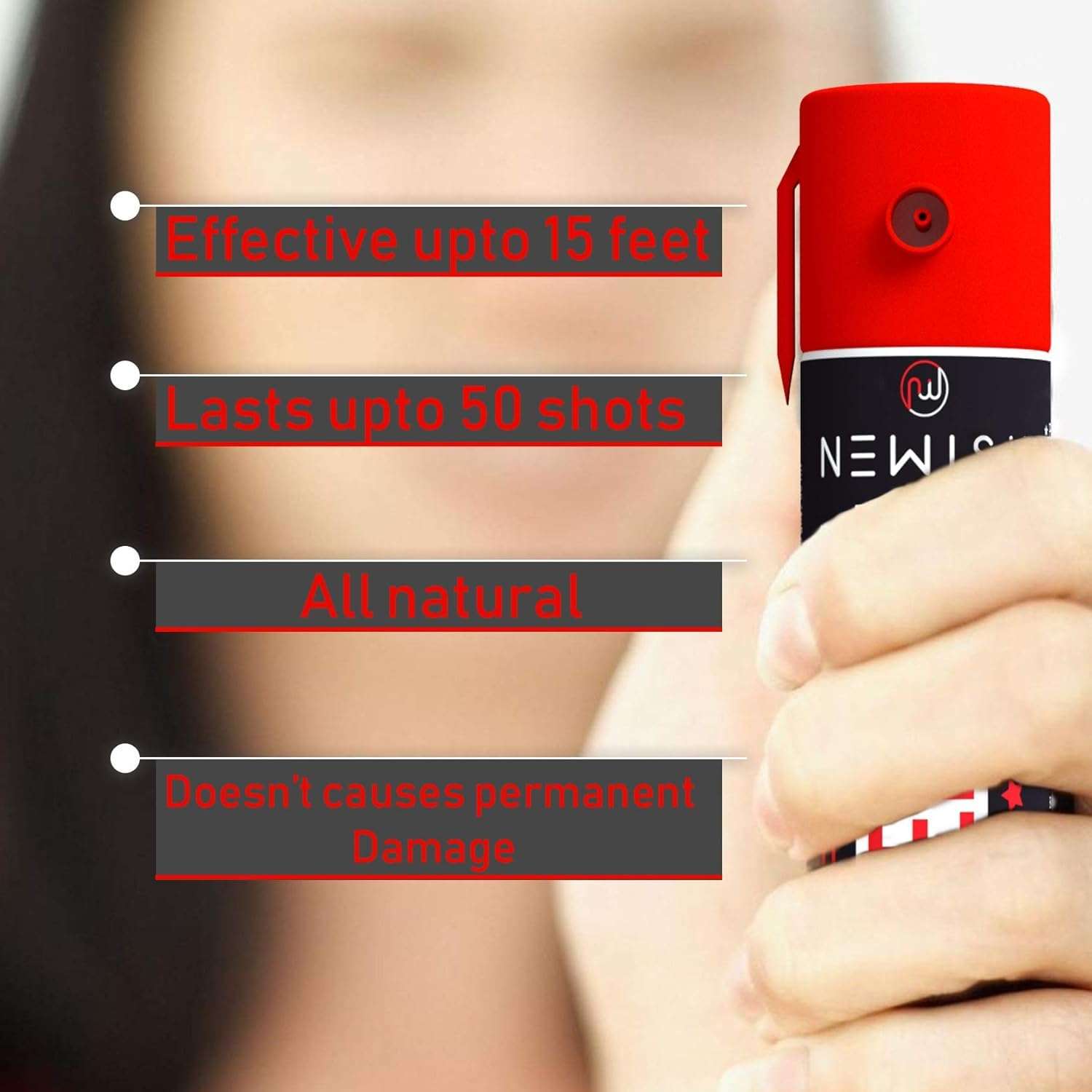 Newish Self Defence Pepper Spray for Woman Safety - Self Defense, Protection & Safety Pepper Spray - Metal Powerful Pepper Spray for Women Shots 50 (35 gm / 55 ml) Pack of 9 5