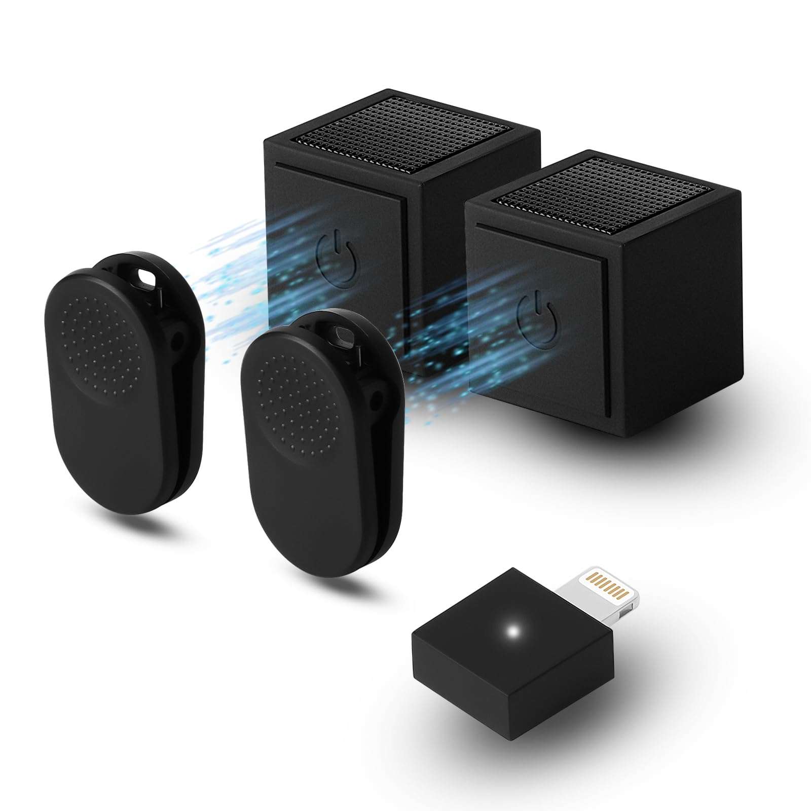 Yungrain 2 Pack Wireless Lavalier Microphone, Ultra-Compact Design Wireless Mini Mic for iPhone/Pro/iPad/Android/PC/Windows/MAC, Bluetooth Microphone, Clip on Mic for Tiktok, YouTube Zoom 1