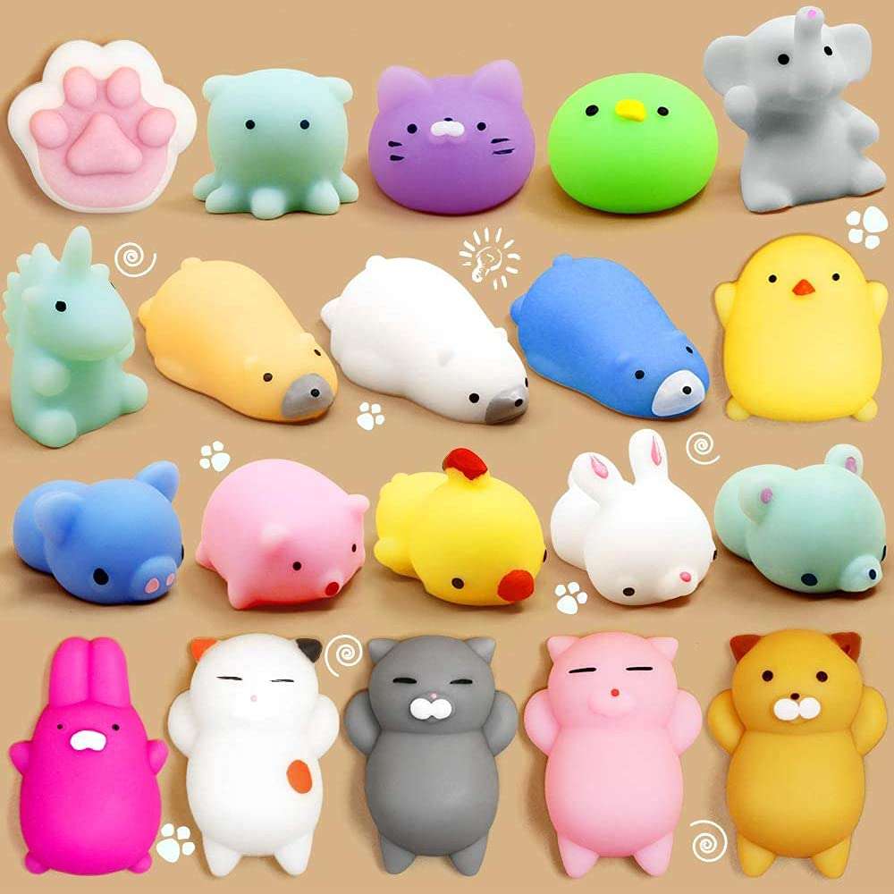AIMEDYOU 16 Pcs Mochi Squishy Toys Mini Squishy Animal Squishies Party Favors for Kids Kawaii Squishy Squeeze Toy 4