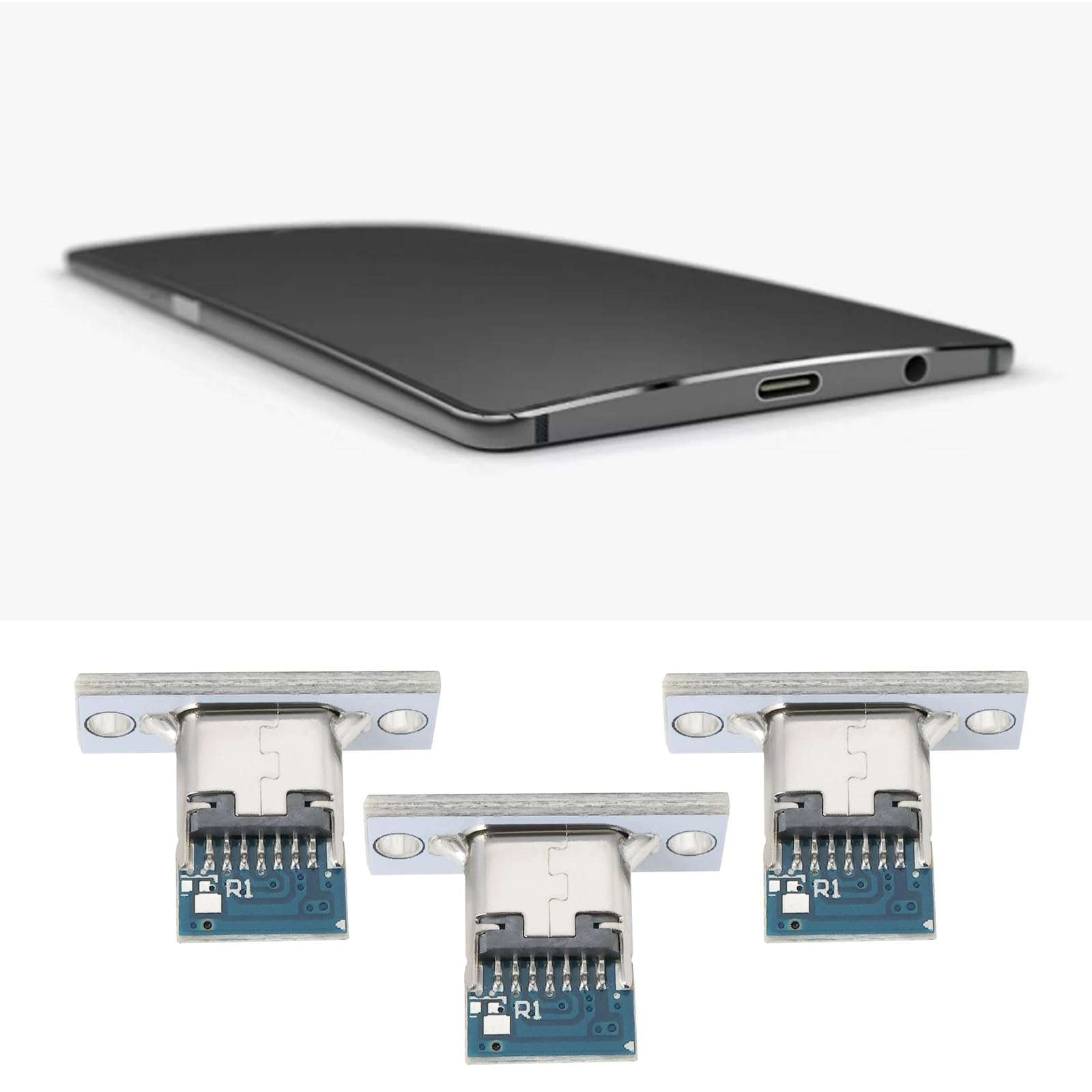 OTOTEC 10pcs 6-Pin 5A Type-C Panel Mount Break Out Boards USB-C Panel Adapter for Computer Cases Vehicle-Mounted Equipment Industrial Control Equipment 3