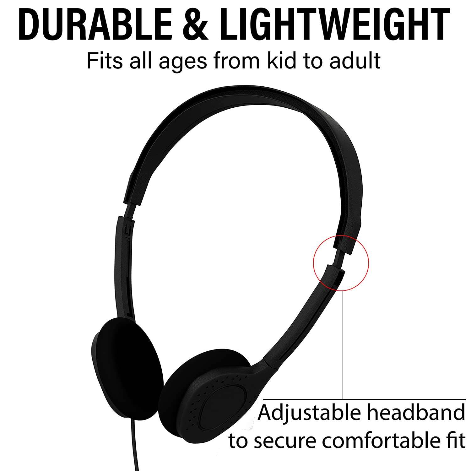 Maeline Bulk On-Ear Headphones with 3.5 mm Headphone Plug - 10 Pack Wholesale Bundle - Multi Color 3