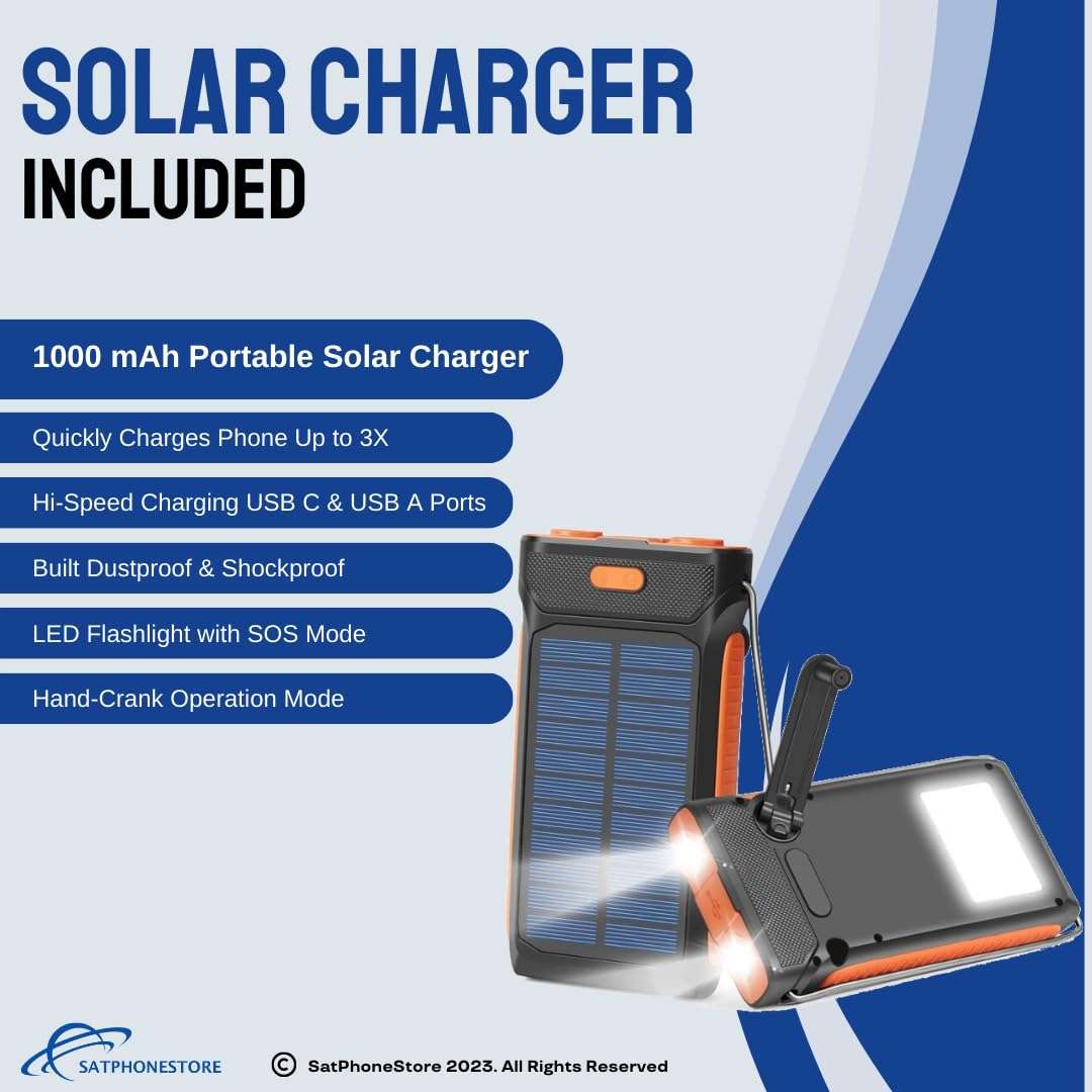 SatPhoneStore Iridium 9555 Satellite Phone Hiker Package with Solar Charger, Protective Case and SIM Card Ready for Easy Online Activation (2: 200 Minutes) 5