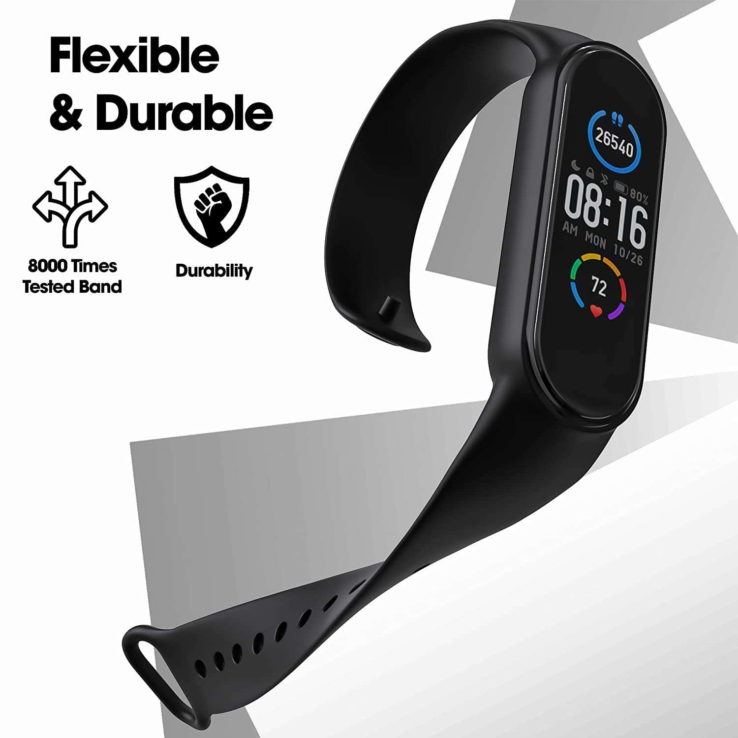 Sounce Adjustable Xiaomi Mi Band 5 Smartwatch Soft Silicone Strap Band Bracelet (Not Compatible with Mi Band 3 / Mi Band 4) 4