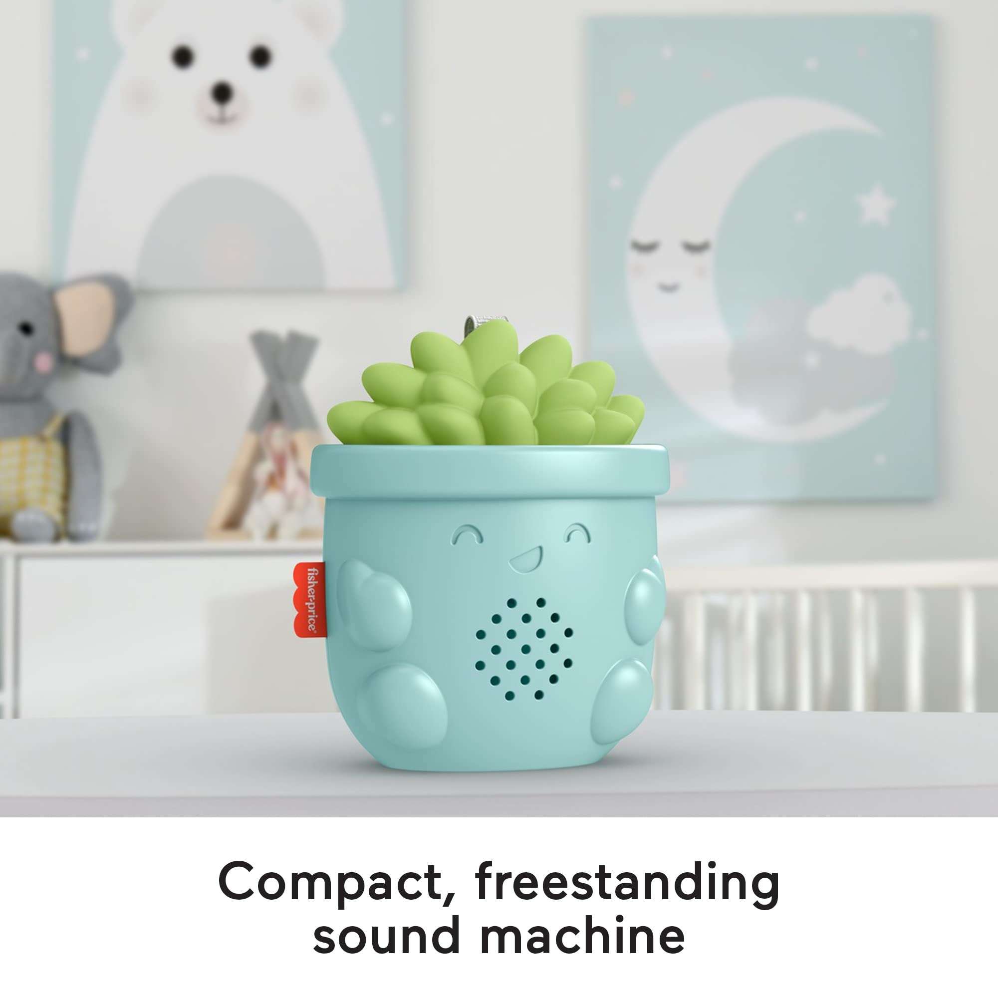 Fisher-Price Baby Toy Soothe & Go Succulent, Portable Sound Machine Soother with Music & Sounds for Travel Play Newborns Ages 0+ Months 3