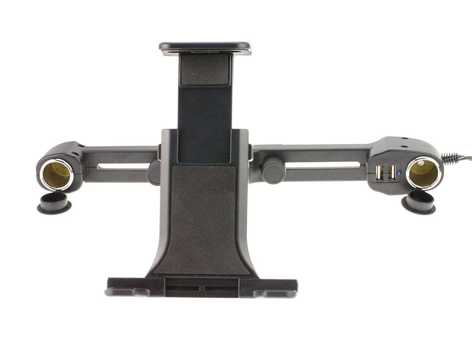 Navitech USB Port 4.2A Headrest Mount with Integrated Car Charger Compatible with Venturer Challenger 10 10.1 Inch 5