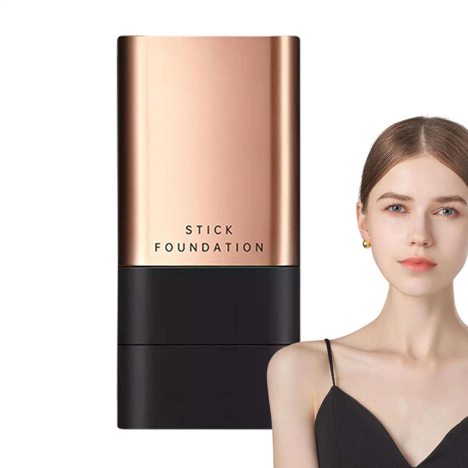 Stick Foundation, Creamy Coverage Makeup, Black and Rose Gold (BASE) 5