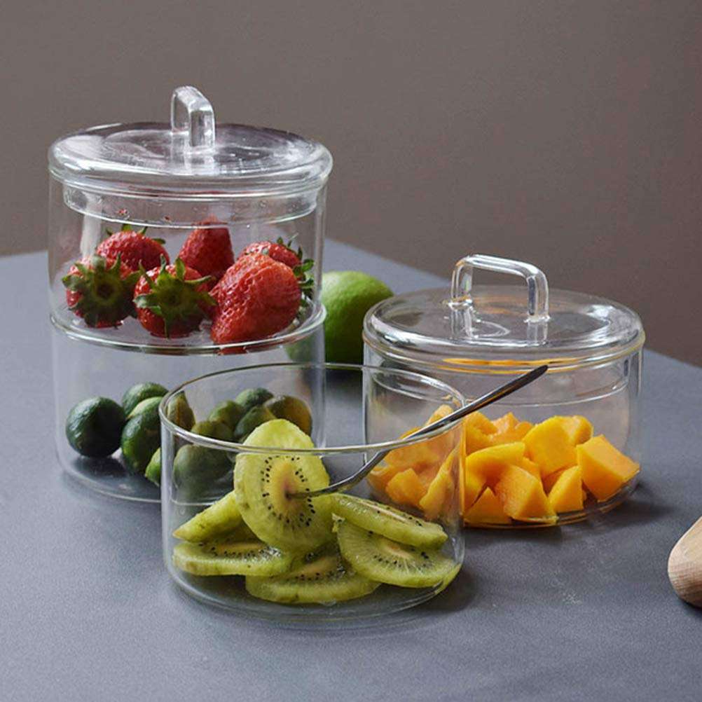 Fruit Transparent Container Clear Container with Lid Food Container Cookie Containers with Lids Fruit Bowl with Lid Salad Container Dollhouse Fruit Tree Salad Shaker Bowl 3