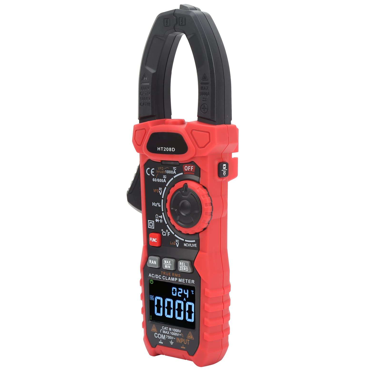 Ozgkee HT208D Digital Clamp Meter Ac/DC Voltage Current Ncv Tester Multimeter 6000 Counts DC Current Clamp Meter 2