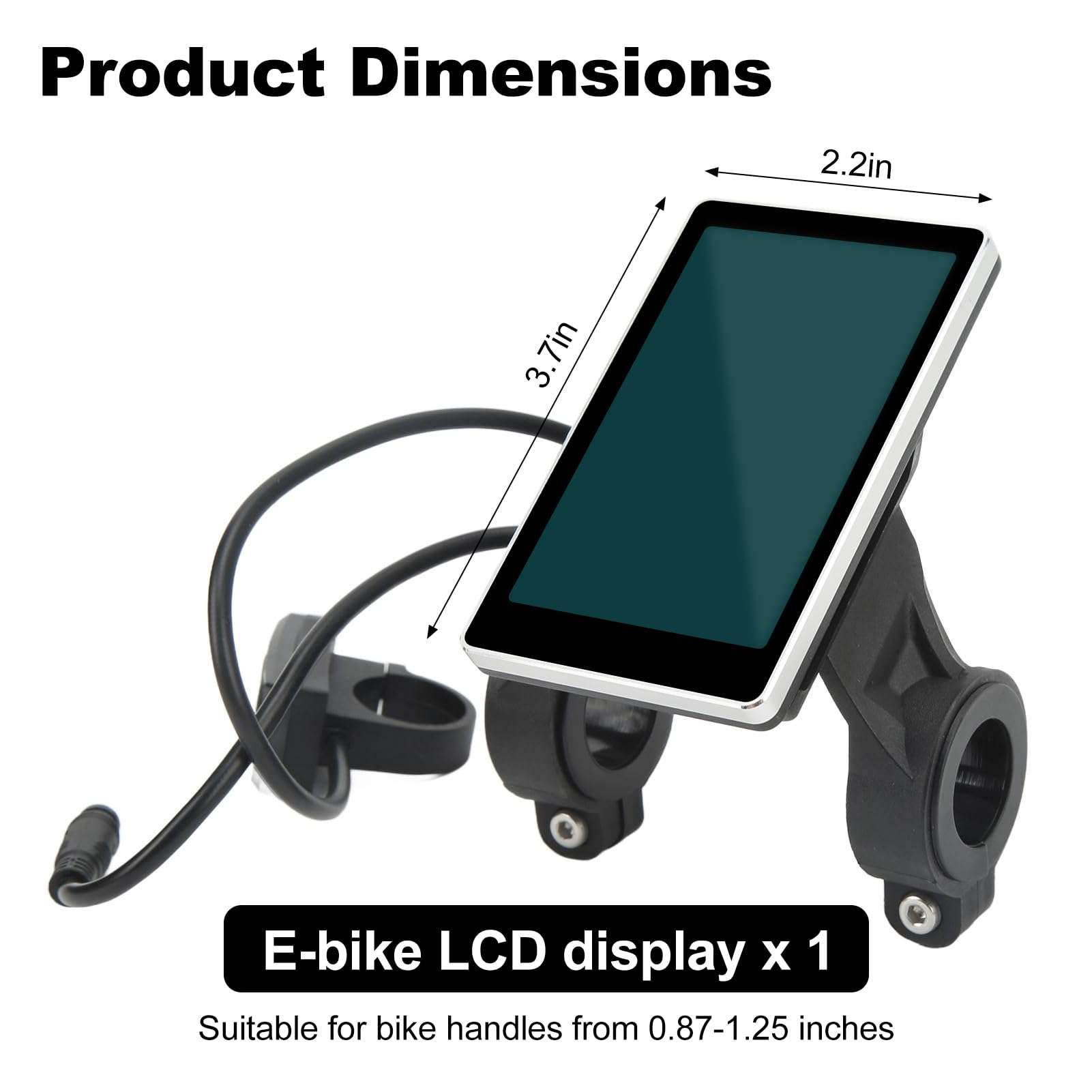 EBike LCD Display, M5 Electric Bike LCD Panel Screen, E Bike Display Meter Controller, E Scooter LCD Panel Screen Suitable for Electric Bike Handles 31.8 22.2mm (5 Pin 24V 36V 48V 60V) 5