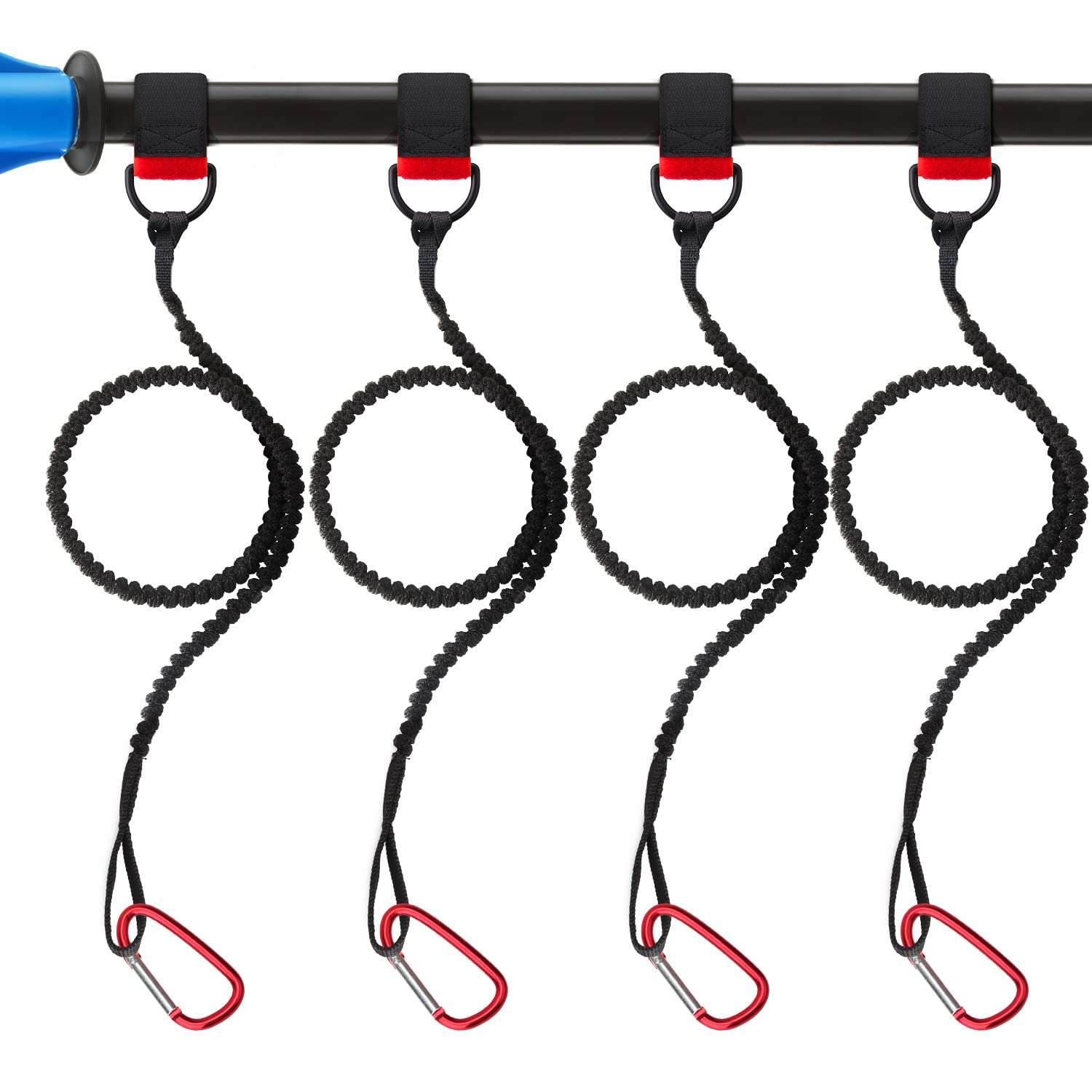 Boncas Paddle Leash Stretchable Kayak Paddle Coiled Leash for Kayak and SUP Paddles, Fishing Poles Rods 4 Pack 1