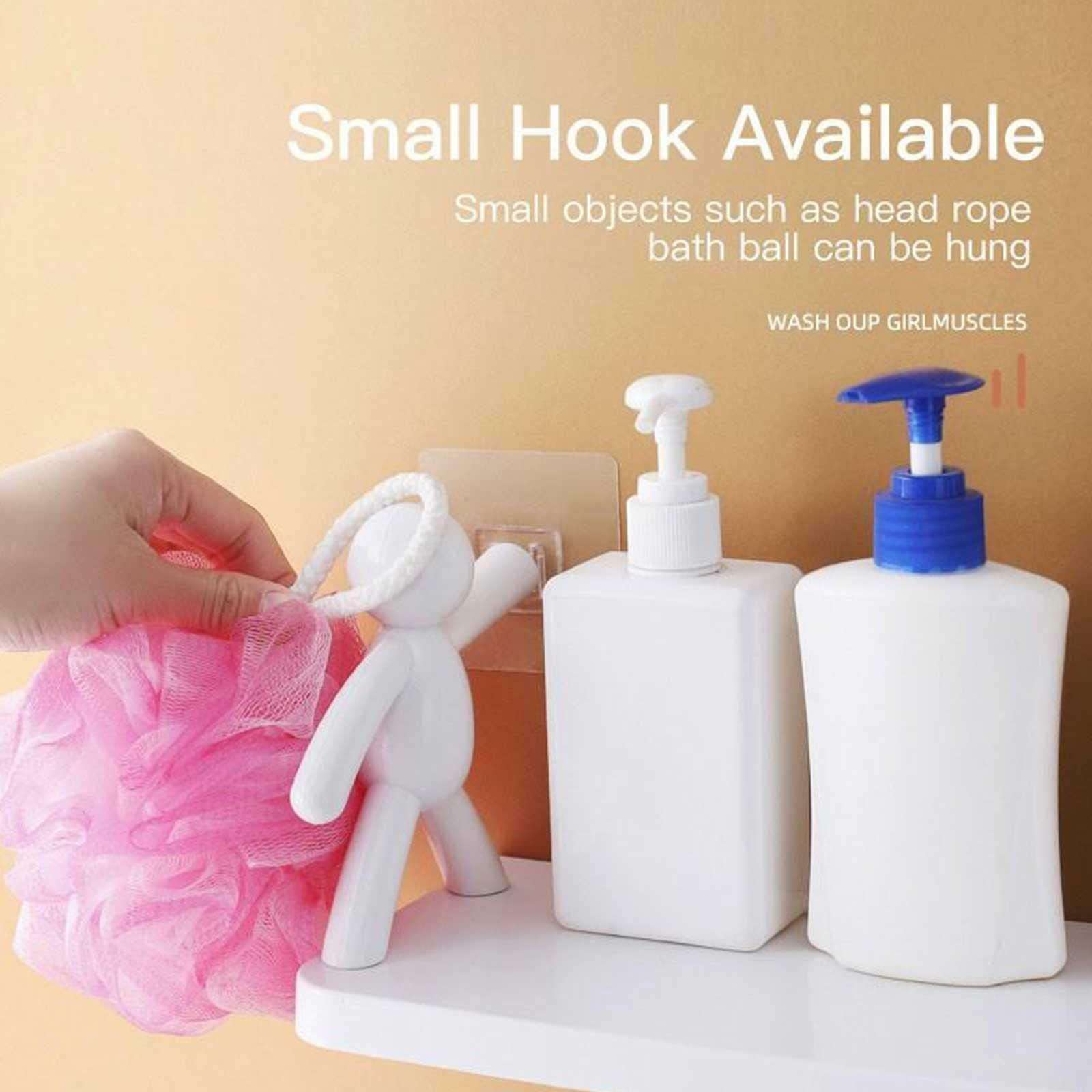 ZURU BUNCH® Zoozoo Wall Shelf Floating Mounted Rack Shelves for Living Room Home Kitchen Office Accessories Organizer Shelf with Human Hook Cartoon Adhesive No Drilling Pack of 1 Set 4