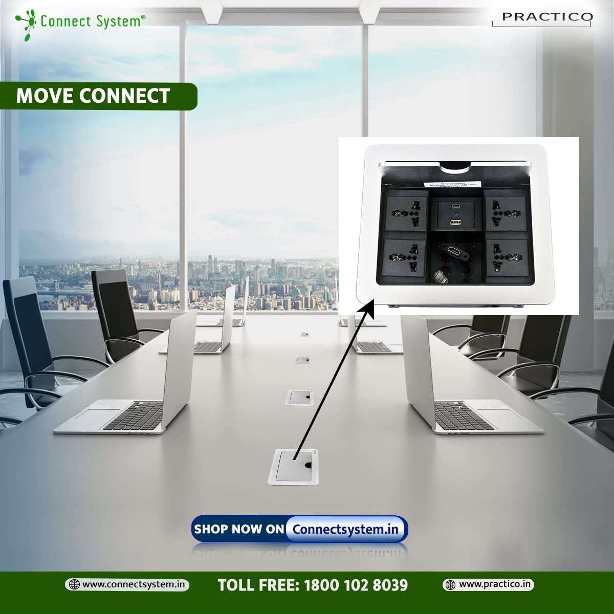 Connect System Meeting Room Box/Power Strip/Extension Cord/Cable Cubby/Hydraulic Pop up Box/Pop up Box/Hydraulic Pop Up Box/Cable Management Box/Move Connect 3