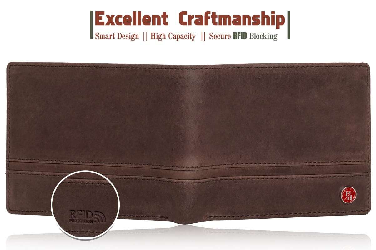 HORNBULL Denial Hunter Brown Leather Wallet for Men | Leather Mens Wallet with RFID Blocking | Wallets Men Genuine Leather 3