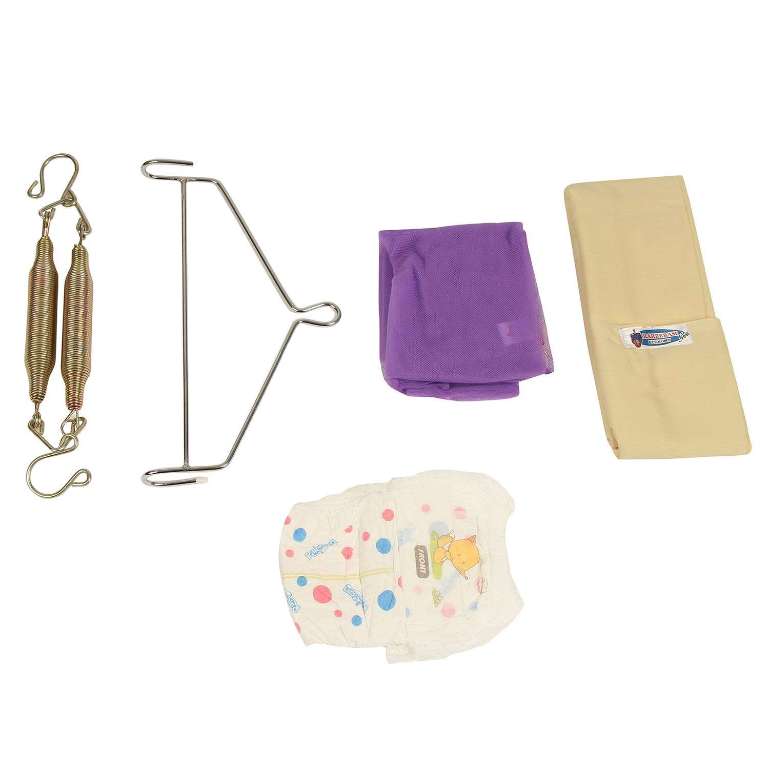 RAREERAM Economy Baby Cloth Cradle with Mosquito NET (Cream) 5