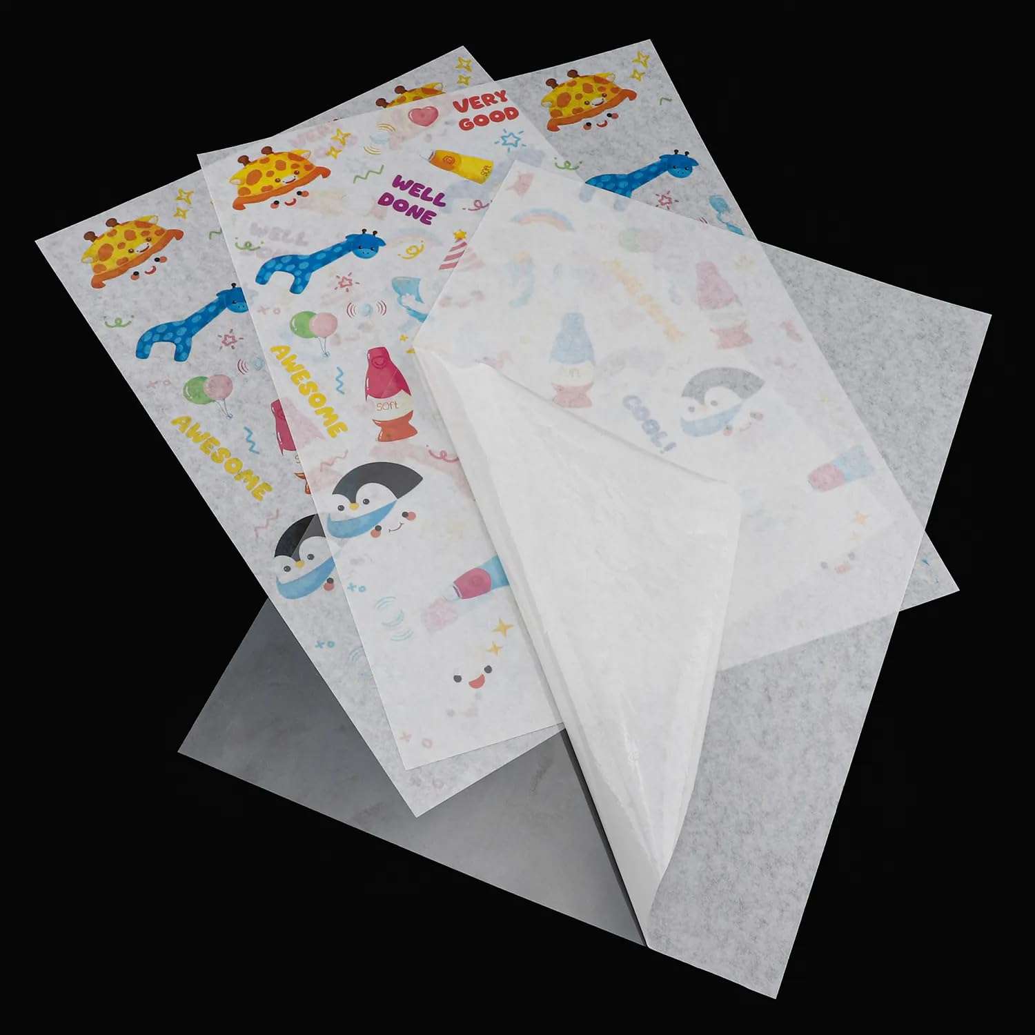 Printable Washi Sticker Paper for Inkjet & Laser Printers, 8.5x11 Inch Full Sheet, 25 Sheets, Semi transparent 4