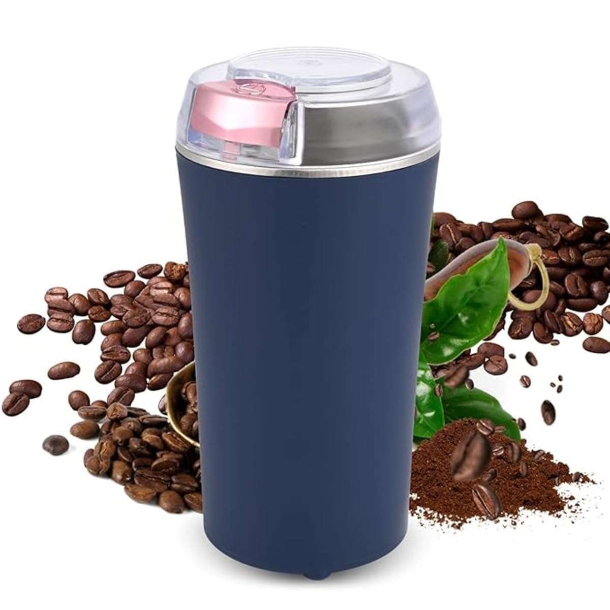 Electric Coffee Grinder,4 Blade Stainless Steel Mini Mixer Grinder for Home,Easy On/Off One-Touch Push Button Coffee Grinder Spices, Masala, Herbs, Nuts & Grains Multifunctional Use Mixer 1