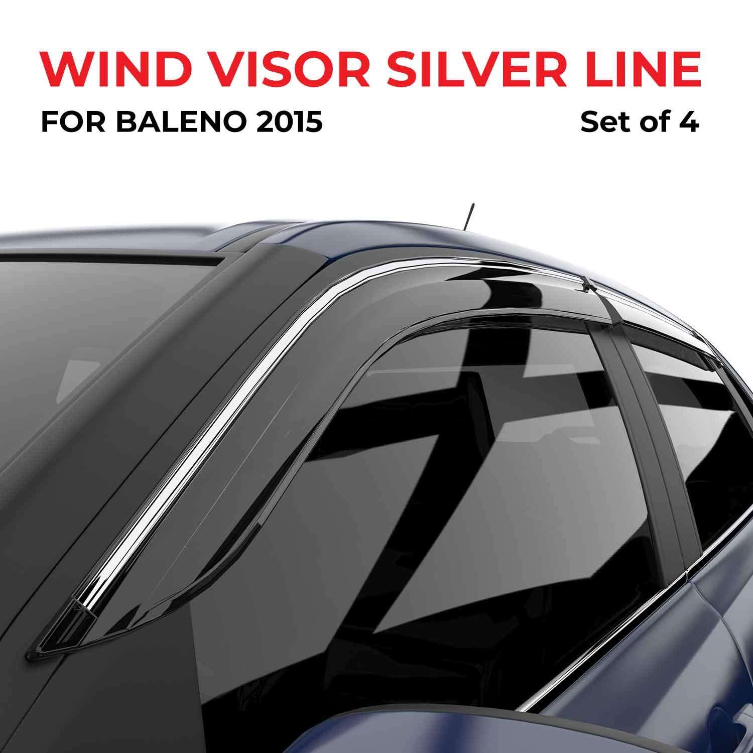 Sepia Silver Line Door Visor for Baleno (Set of 4) 3