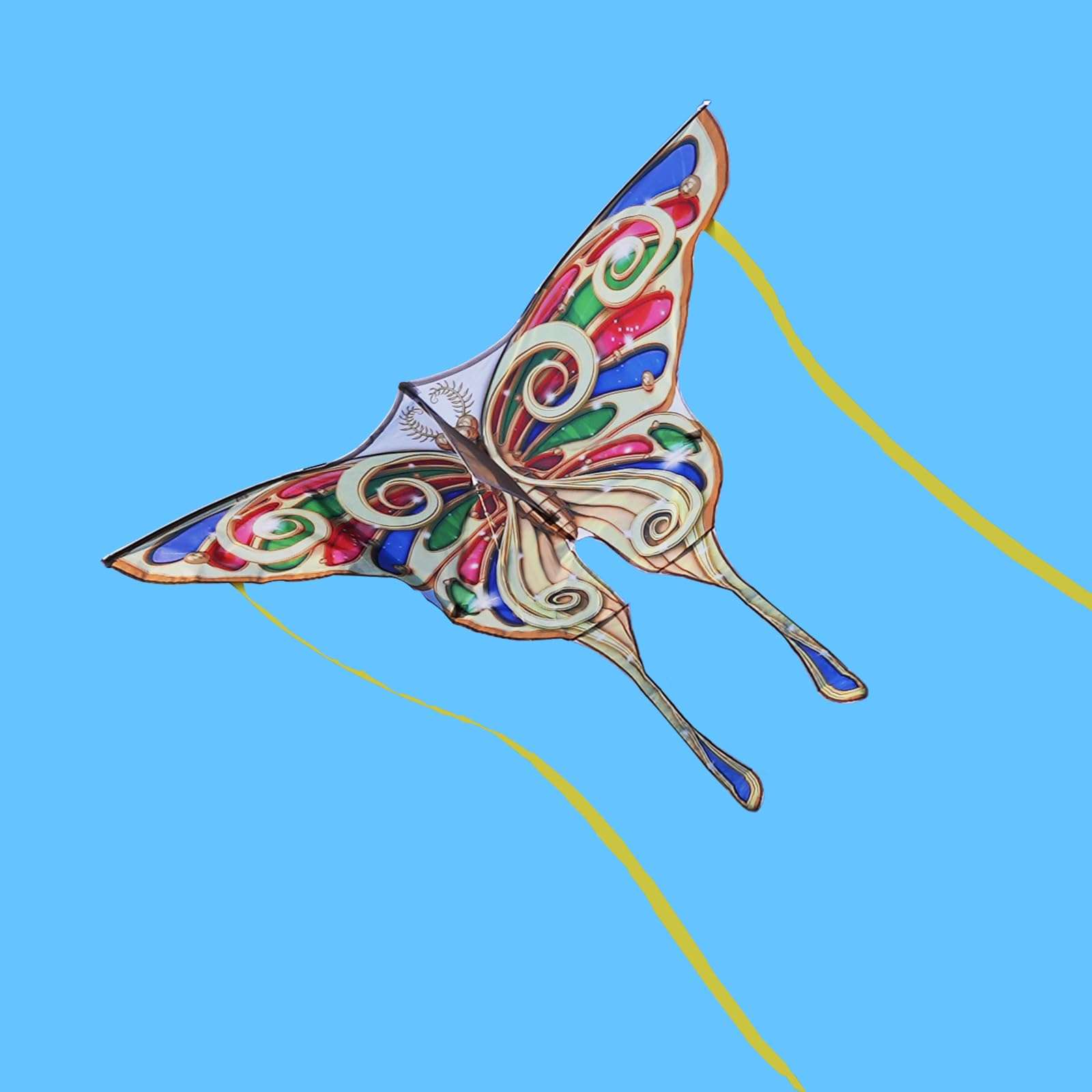 SGftre Golden Butterfly Design Kites ，Outdoor Work Colorful Kite Long Tails，Easy to Fly ，Outdoor Flying Toys for Adult and Kids Surf with Handle 6