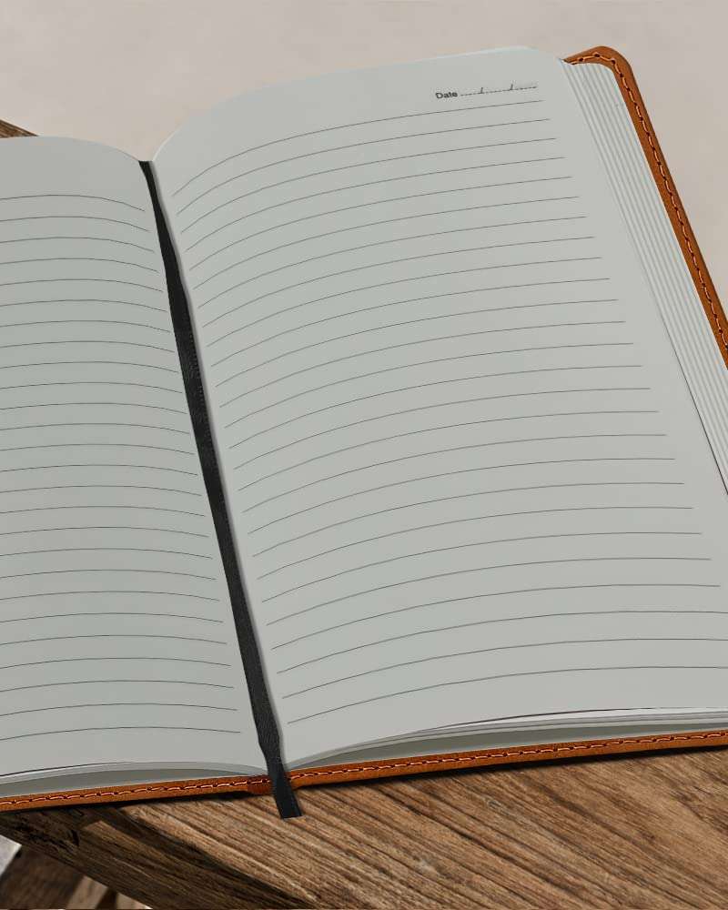 Diarymart Leather Hardbound Executive Notebook Diary with Metallic Lock For Office Personal Use, A5 Size, 192 Pages (Brown) 4