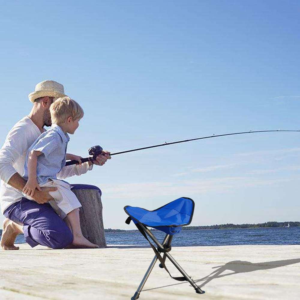 AGOOL Portable Folding Stool Outdoor Square Slack Chair Lightweight Heavy Duty for Camping Mountaineering Hiking Travel House-Using Recreation, Blue 2