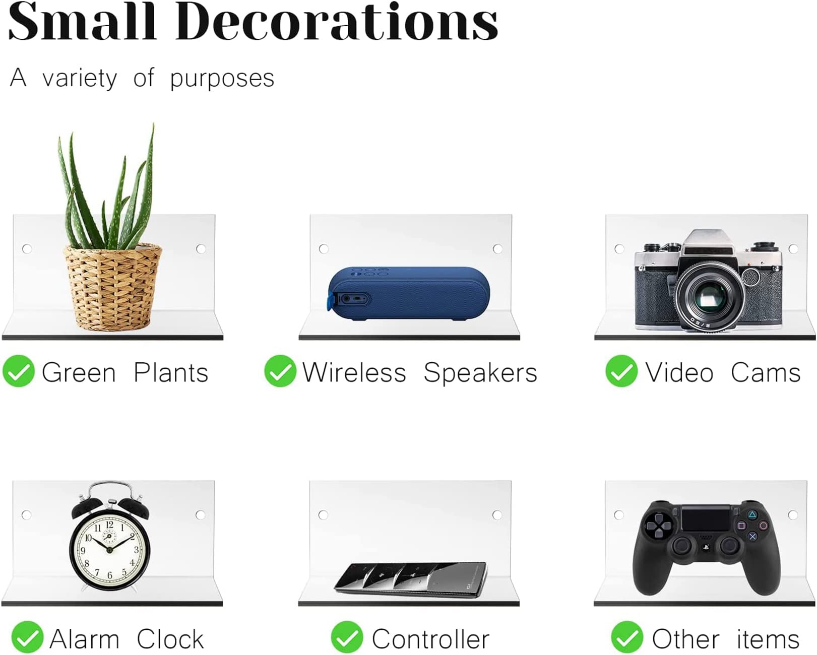 Parikshit Sublimation 2pcs Extra Heavy Duty Invisible Wall Rack Shelf Plant Pot Holder for Living Room Bedroom Books Home Decor Bathroom Kitchen (Pack of 2) 5