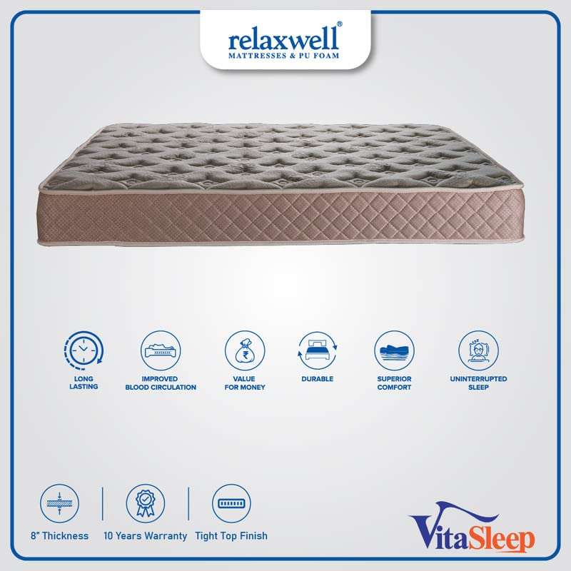 RELAXWELL MATRESSES Vitasleep - Ortho Coir Mattress with Free Pillow for Your Comfort Night (72x36x8 Inches, Single) 3