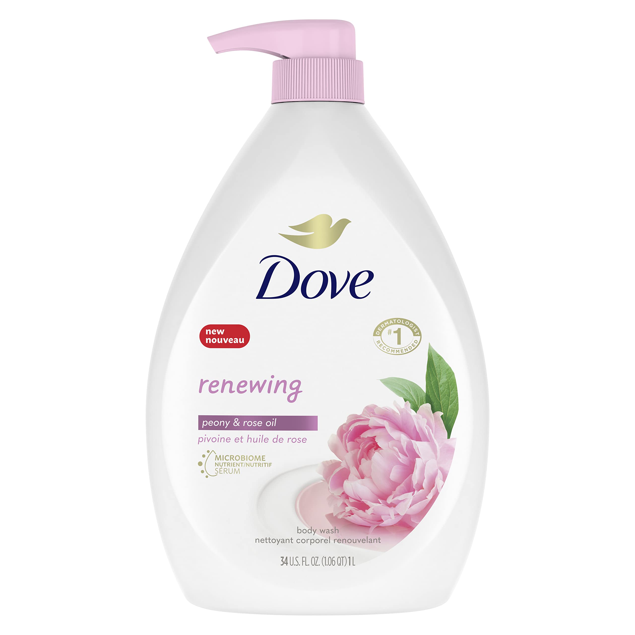 Dove Purely Pampering Body Wash Pump Sweet Cream & Peony 34 oz 1