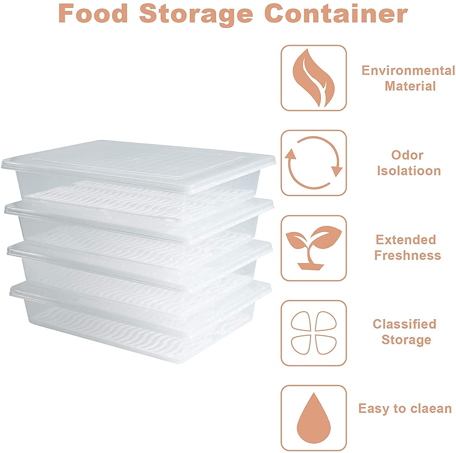 LEELA'S plastic storage boxes fridge organizers box for kitchen with removable drain plate and airtight lid transparent storage box containers set fridge stackable coriander box for vegetables(2) 5