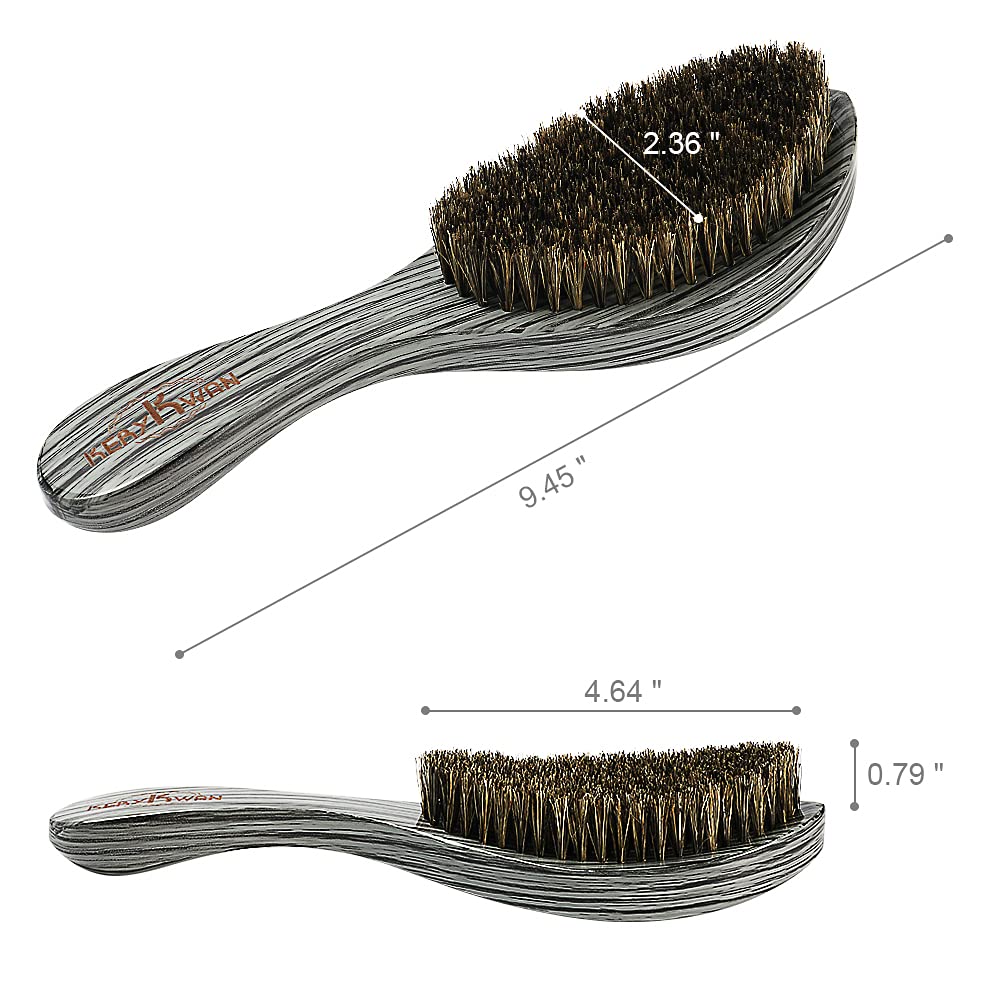 Medium Hard Curve Wave Brush for Men&Women 360 Waves Reinforced Natural Boar Bristles Hair Brush for Polishing&Laying Down Hair with Durag 2