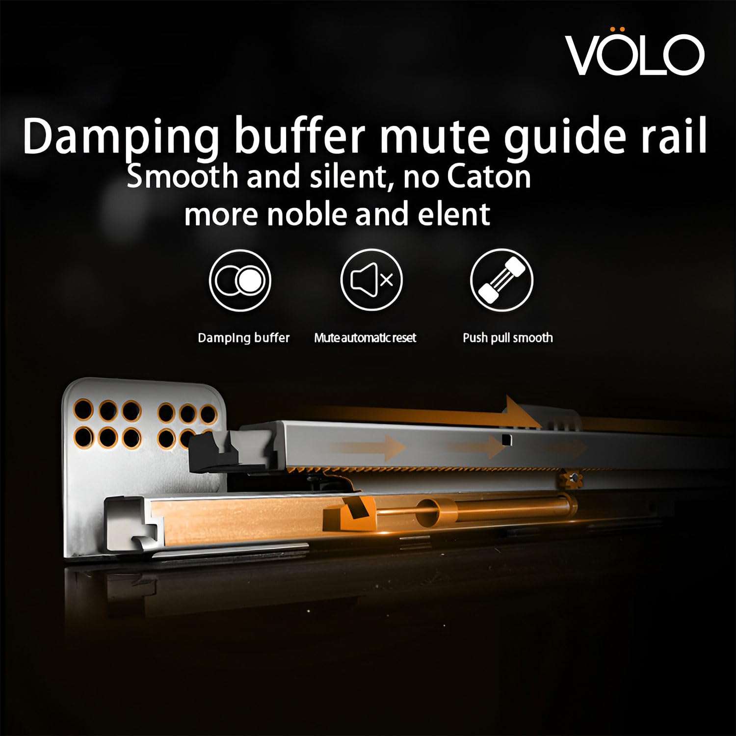 VOLO Soft Close Pull Out Pants Rack – Top Mounted Trouser Rack, Smooth Slide-Out Clothes Organizer for Wardrobe, Heavy Duty Mild Steel, 25 Kg Load Capacity, Brown Mocha, 18 Inch 5