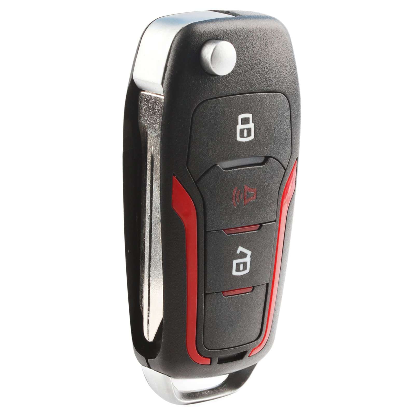 Replacement for 1998-2016 Ford Lincoln Mercury Mazda 3-Button Keyless Entry Remote Flip Key CWTWB1U345 CWTWB1U212 CWTWB1U331 One 1