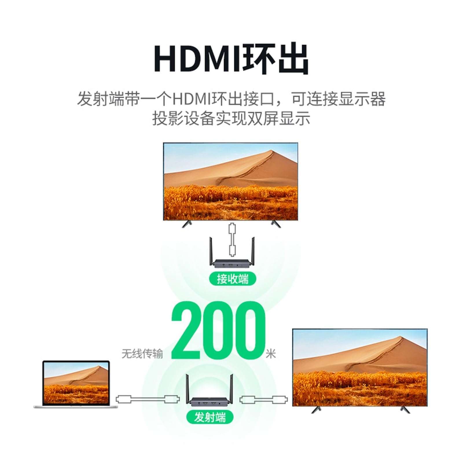 1 Pcs Wireless Screen Projector 200 Meter Connection Device Computer TV Monitor Set Top Box Projector Game 6