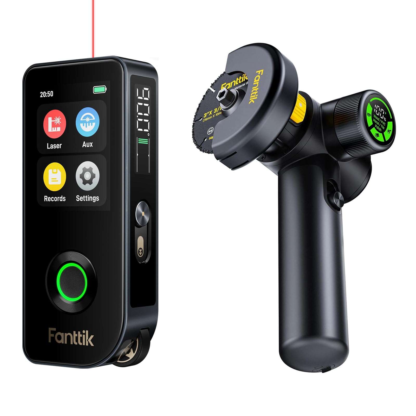 Fanttik A11 Ultra 3-in-1 Laser Measuring Tool & Fanttik M10 ACE Cordless Angle Grinder Brushless 1