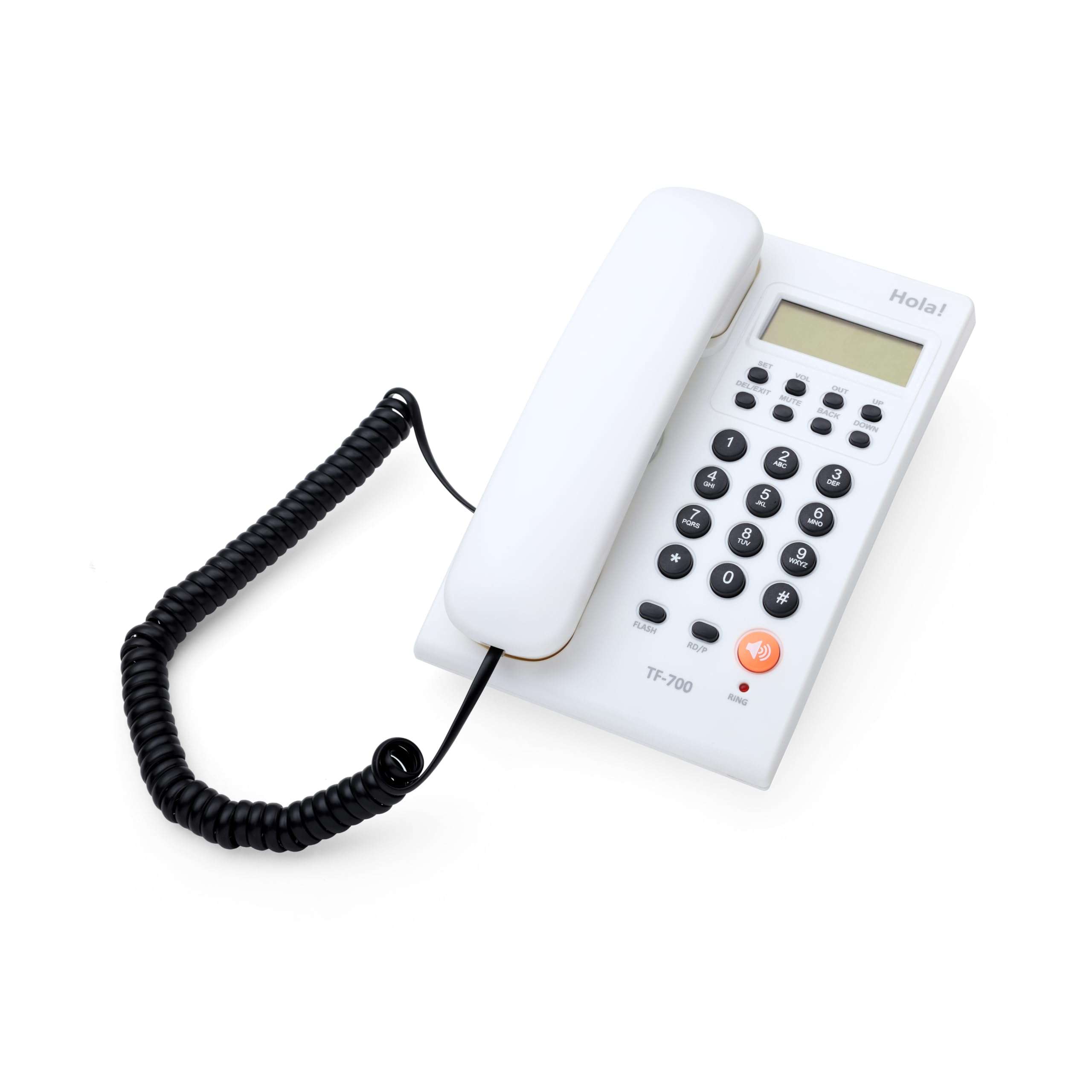 Hola! TF 700 (White) Caller Id Corded Landline Phone with 16 Digit LCD Display & Adjustable Contrast,2Ways Speaker Phone,Alarm, DND, Solid Build Quality,Classic Design 5