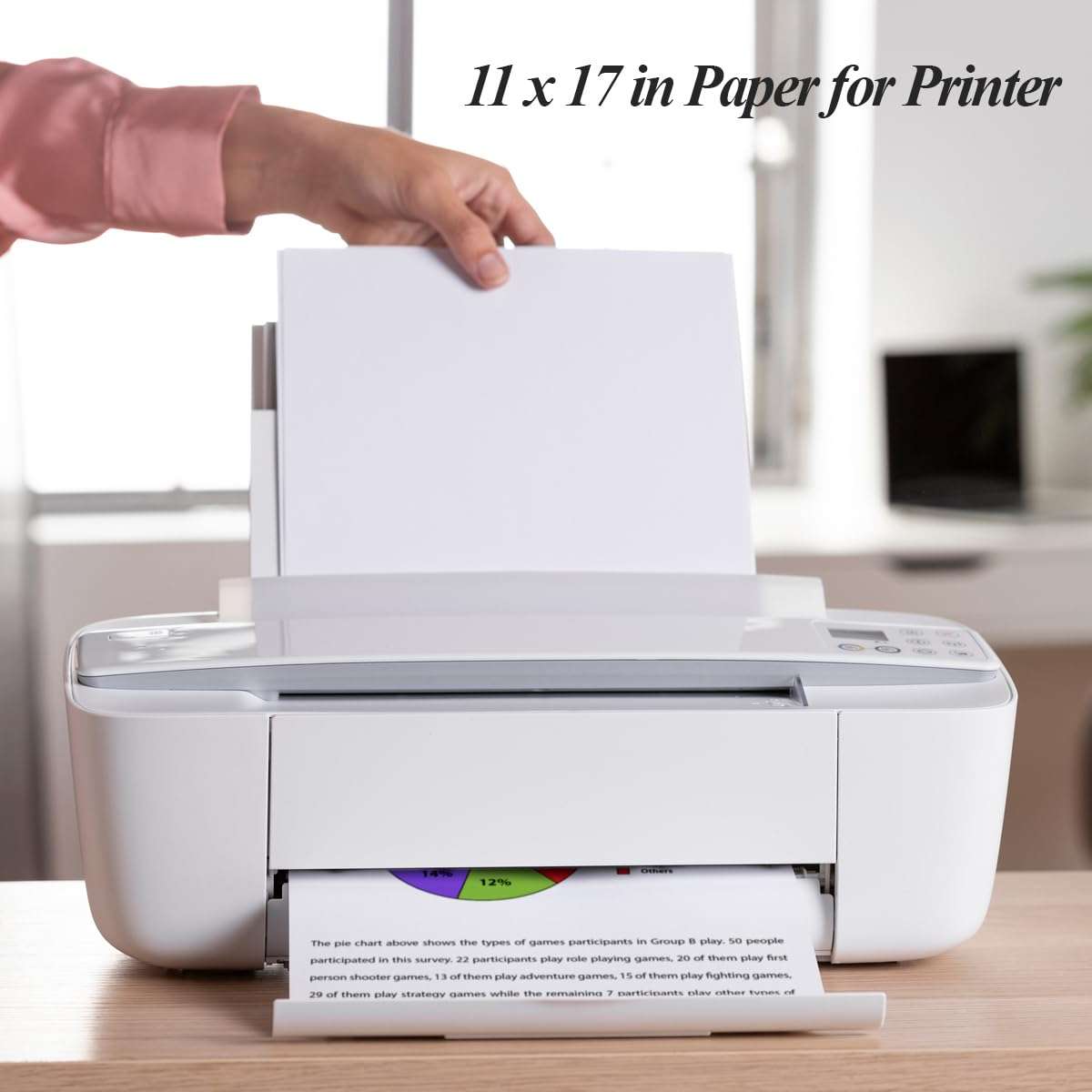 (5-Pack) 11" x 17" Blank Print Paper, 225Sheets/450Pages Blank Loose-Leaf Paper, DIY Template Printing in Office, 100gsm Blank Paper 5