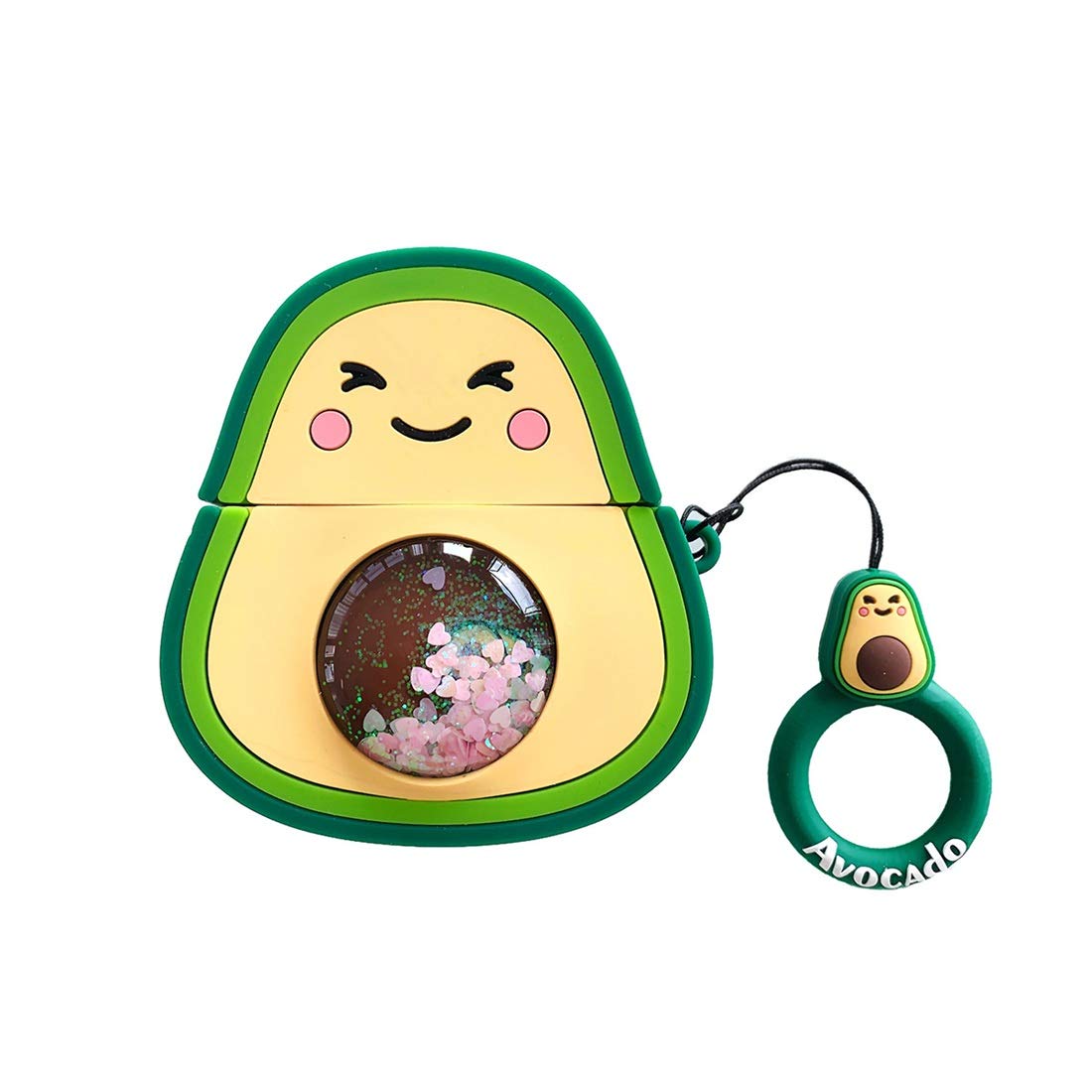 Cute Airpods Pro Case, Airpods Pro Case, Funny 3D Cartoon Fruit Avocado Case, Soft Silicone Full Protection Shockproof Charging Case Cover with Airpods Pro case for Kids Girls Lady Women (Avocado) 1