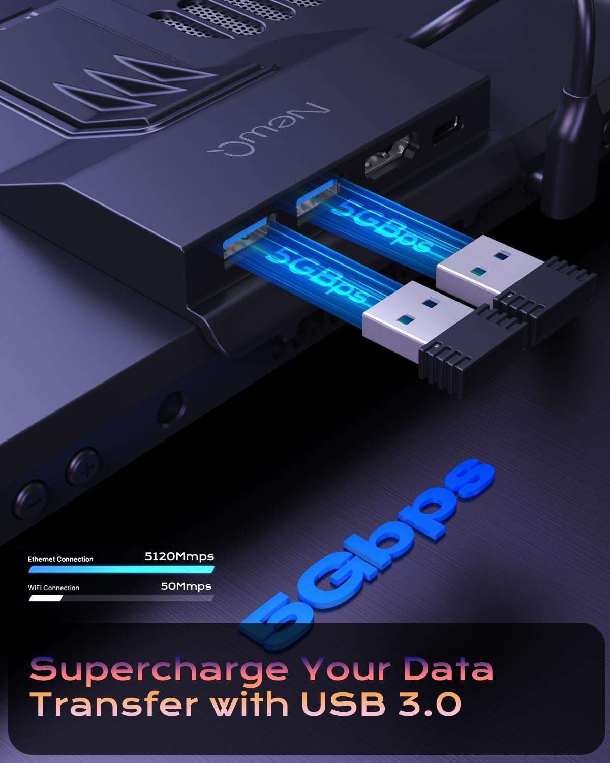 Steam Deck Dock for Steam Deck/OLED with Foldable Stand, HDMI 4K@60Hz, 2 USB A 3.0, 100W Max PD-in, Portable or Desktop Accessories, Perfectly Match The Heat Dissipation Holes 6