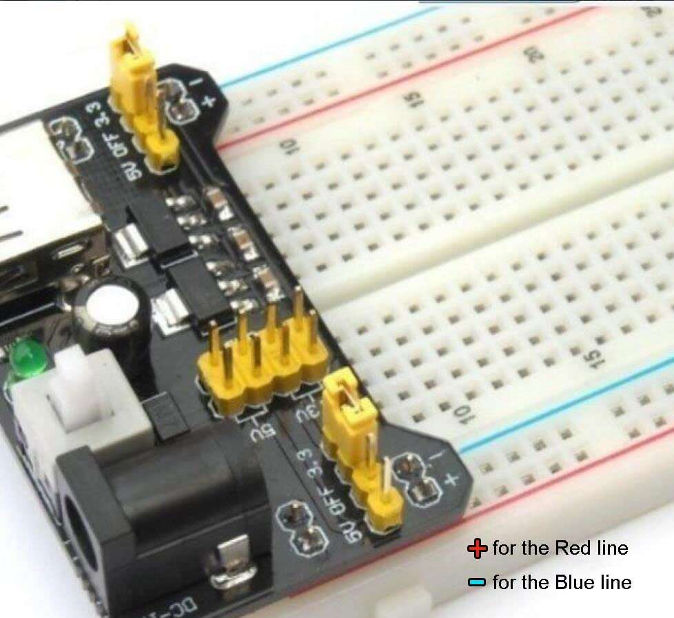 ALAMSCN 3.3V 5V MB102 Solderless Breadboard Power Supply Module with 9V Battery Clip Power Cable 2.1x 5.5mm Male DC Jack Plug for Arduino (Pack of 3) 4