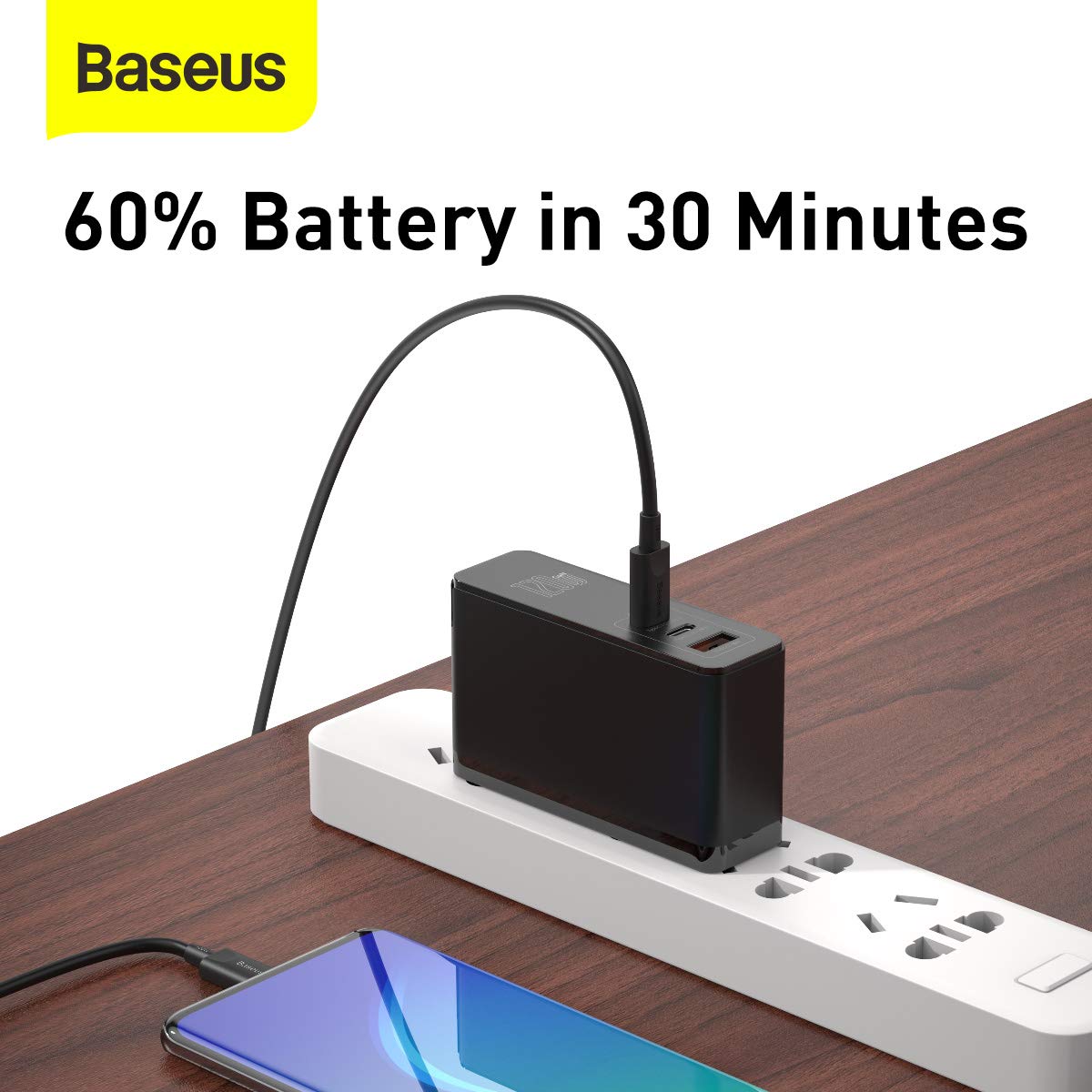 USB C Charger, Baseus 120W GaN II Fast Charger, Quick Charge 5.0 Compact Charger with 100W USB C Cable, for MacBook Pro/Air, Laptops with Type-C, iPad, iPhone 13/13 Pro/12/11/XR/XS, Samsung, Black 5