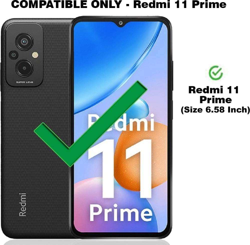 Frazil Leather Flip with Wallet Case with TPU Shockproof Cover for Redmi 11 Prime 4G, Redmi 11 Prime (Blue) 2